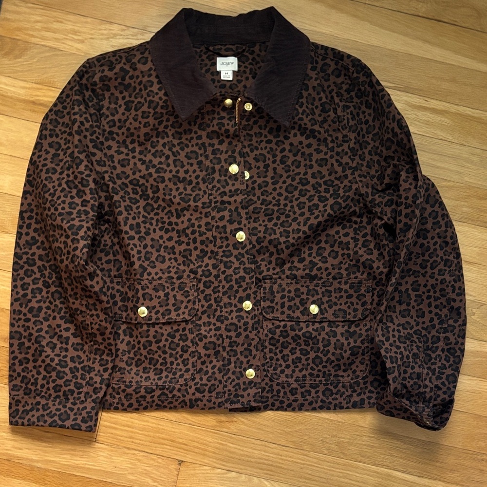 J Crew Leopard Print Field Jacket